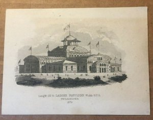 VINTAGE UNUSED CARD LADIES PAVILION 1876 PHILADELPHIA PA.