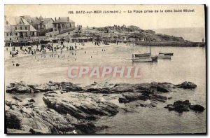 Old Postcard Batz sur Mer Loire Beach taking the Cote Saint Michel