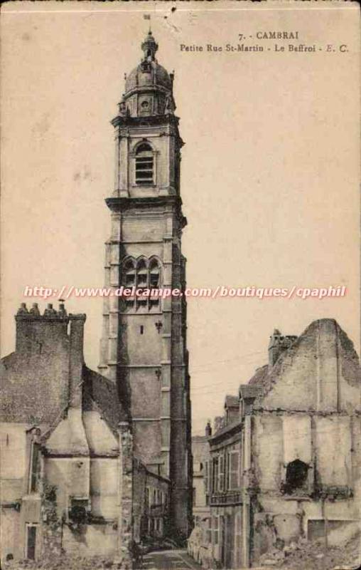 Cambrai Old Postcard Little St Martin Belfry