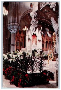 c1960's Interior Easter Cathedral of the Sacred Heart Newark NJ Vintage Postcard 