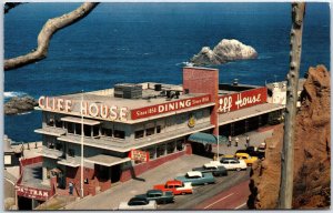 VINTAGE POSTCARD CLASSIC CARS PARKED AT THE CLIFF HOUSE AND SEAL ROX COMPLEX #2