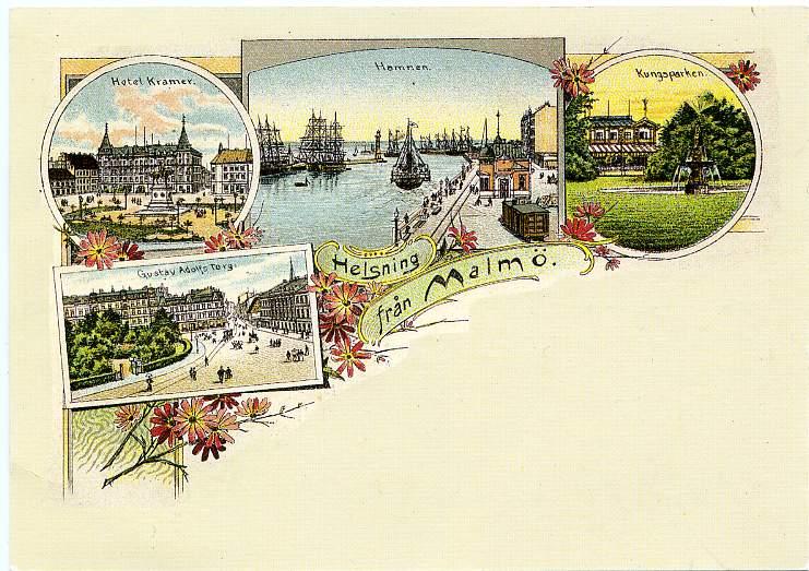 Facsimile of handcolored postcards - Sweden from early 1900's