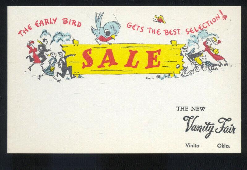 VINITA OKLAHOMA VANITY FAIR STORE ROUTE 66 VINTAGE ADVERTISING POSTCARD