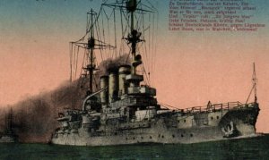 SMS German Imperial Navy Squadron Ship WWI c.1910 Vtg Postcard