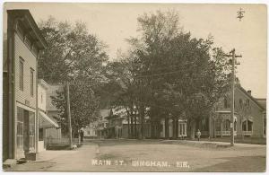 Bingham ME Main Street Vintage Store Fronts RPPC Real Photo Postcard