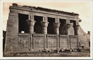 Egypt Dendera The Great Vestibule of the Temple of Hathor Vintage RPPC C086