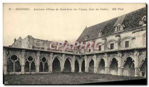 Old Postcard Soissons Abbey of St. Jean des Vignes Court of Cloitre