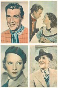 Gary Cooper, Maureen O'Sullivan, Frank Lawton, Annabella & Jack Hulbert lot of 4