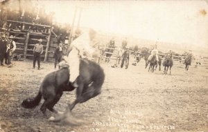 J73/ Lethbridge Alberta Canada RPPC Postcard c1910 Rodeo Cowboy  176