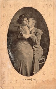 Vintage Postcard 1911 You're My Only Love Sweet Couple Lovers Romance Artwork