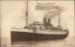 French Steamship De Grasse Paquebot 1929 Used Postcard