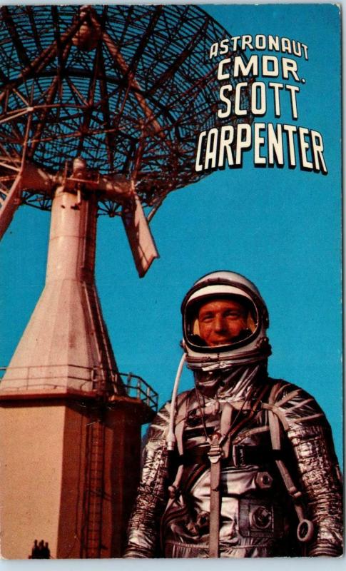 ASTRONAUT Commander SCOTT CARPENTER Preparing to Orbit  May 24 1962   Postcard