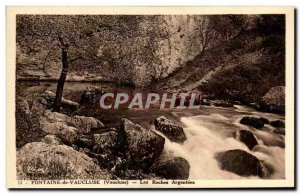Old Postcard Fontaine De Vaucluse The silver Rocks