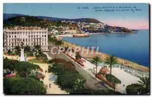 Nice Old Postcard Albert 1st Gardens and Mont Boron