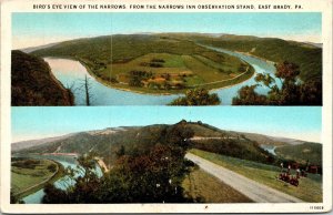 Birds Eye View Narrows Inn Observation Stand E Brady PA Pennsylvania WB Postcard 