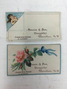 Victorian Business Trade Card Corwin & Son Druggists Marathon NY Christmas Goods