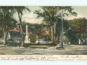 Pre-1907 PARK SCENE Augusta Maine ME AF7656