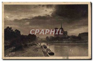 Postcard Old Paris Crepuscule Notre Dame