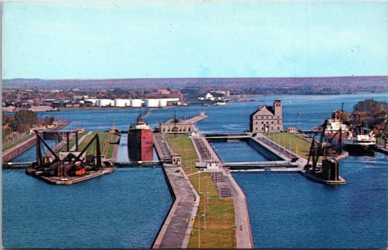 Michigan Sault Ste Marie Soo Locks From International Bridge