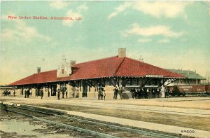 1911 Alexandria Louisiana New Union Deport occupation people Postcard 26-619