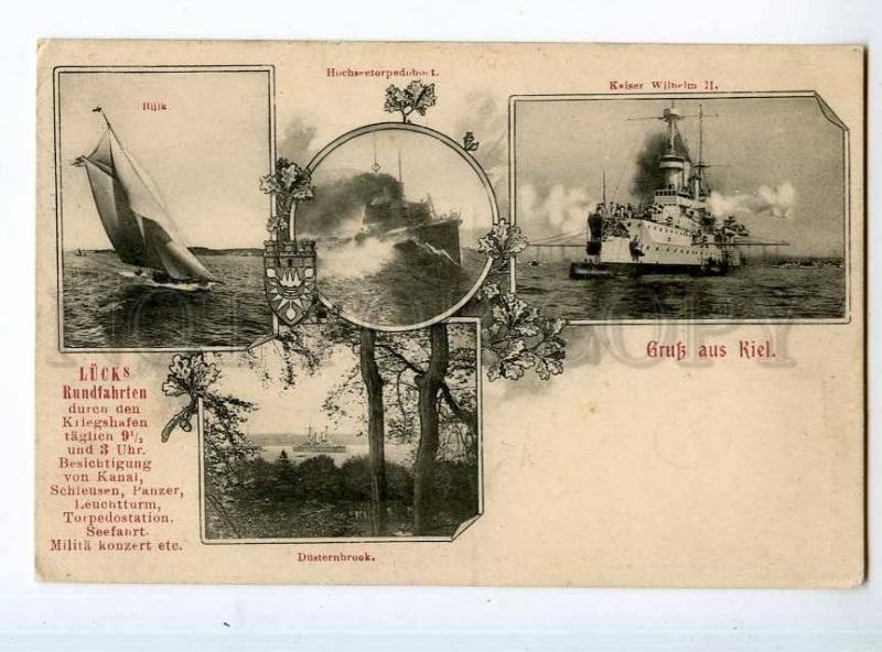 247228 GERMANY Gruss aus KIEL NAVAL FLEET Kaiser Wilhelm II PC