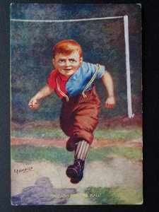 Football Theme A DASH FOR THE BALL c1907 Postcard E.P Kinsella - Series 690