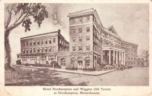 Hotel Northampton Wiggins Old Tavern Northampton Massachusetts Vintage Postcard
