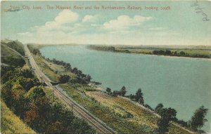 Postcard 1910 Railroad Iowa Sioux City Missouri River Leighton 23-13150