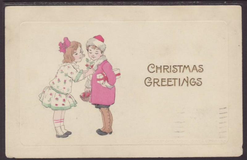 Christmas Greetings,Children Postcard