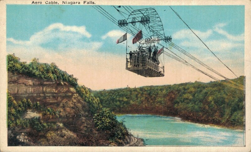 Canada Aero Cable Niagara Falls Vintage Postcard 07.61