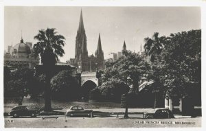 Australia Near Princes Bridge Melbourne Victoria Vintage RPPC 03.94