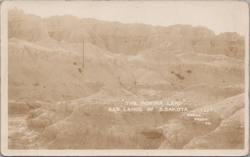 RPPC Postcard The Wonder Land Bad Lands of South Dakota