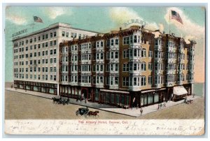 1907 The Albany Hotel Exterior Roadside Denver Colorado CO Carriages Postcard
