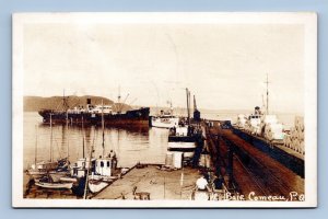 RPPC Ships at Docks Baie-Comeau Quebec Canada UNP Postcard P6