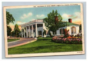 Vintage 1940's Postcard Residence of Bing Crosby in North Hollywood California
