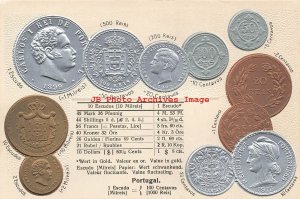 Numismatic Coin Postcard, Portugal, Variation No 2