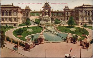 Palace of Long Champs Marseilles France Postcard PC309