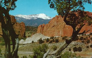 Postcard Pikes Peak And Gateway To Garden Of The Gods Pikes Peak Region Colorado