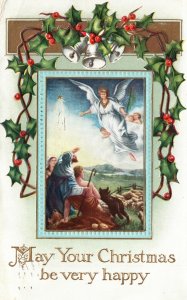 Vintage Postcard 1910's May Your Christmas Be Very Happy Holiday Yuletide Season