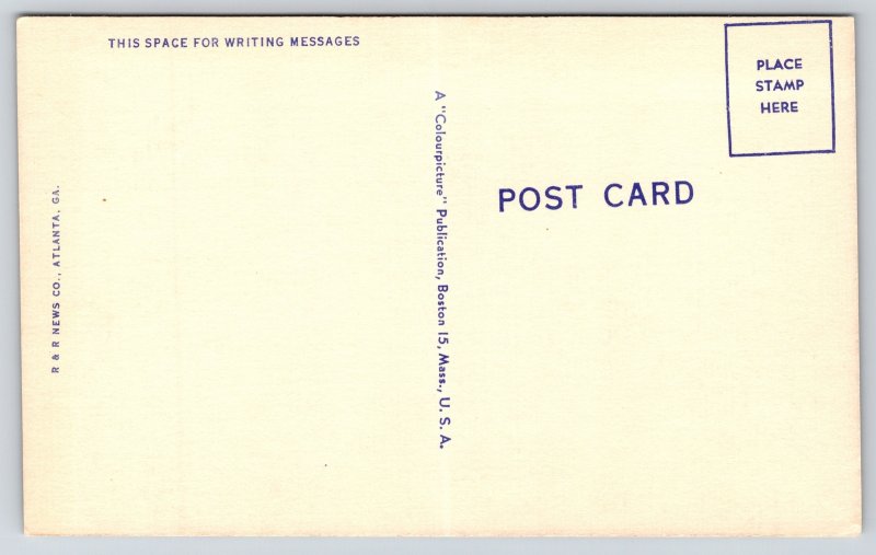 Stone Mountain Georgia~Carving On Mountain~Vintage Linen Postcard