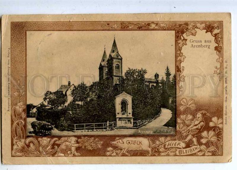 206640 GERMANY GRUSS aus ARENBERG 1903 year RPPC Coblenz