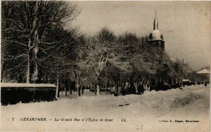 CPA GÉRARDMER La Grande Rue et l'Église en hiver (402507)