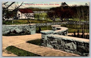 1908  Ware  Massachusetts  Grenville Park   Postcard