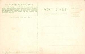 White Star Line RMS Olympic Oceanliner Ship Unused 