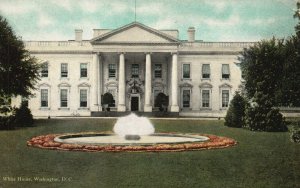 Vintage Postcard 1900's White House Official Residence Work Place Washington DC