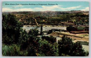 Pittsburgh Pennsylvania~Three Rivers Point~Exposition Buildings~Bridge~1911 Pc