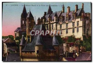 Old Postcard Loches The Royal Castle and Porte des Cordeliers