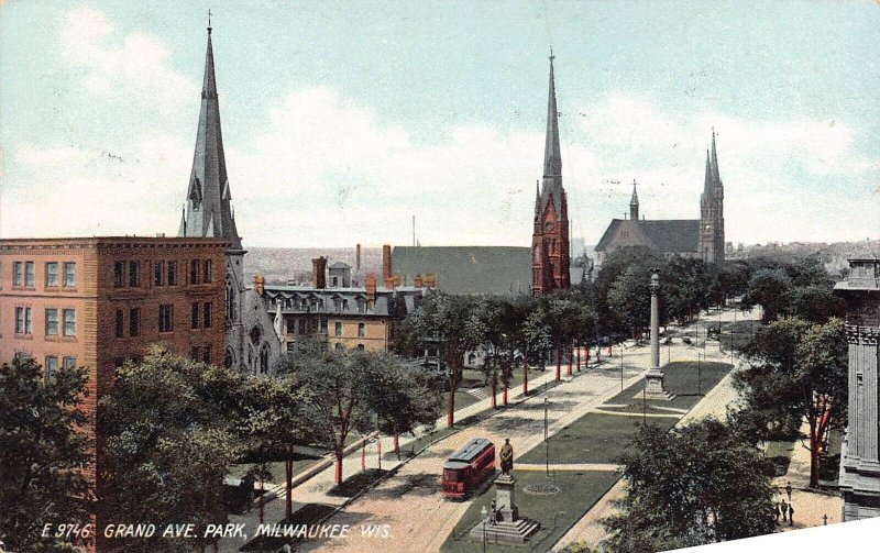 MILWAUKEE WI~DOWN TOWN-PARK-SOLDIERS-HOSPITAL-GALLERY~1910s LOT OF 6 POSTCARDS