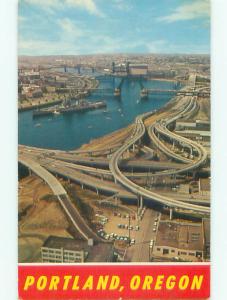 Unused Pre-1980 AERIAL VIEW OF TOWN Portland Oregon OR n2888