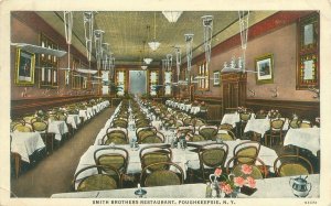 Poughkeepsie New York Smith Brothers Restaurant Interior View 1939 WB  Postcard